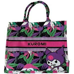 Hot Pink Fuchsia Purple Green Canvas Kuromi Medium Tote Bag Kawaii Dopamine Glam